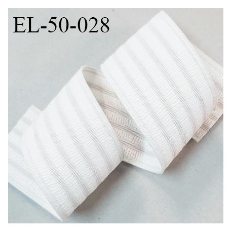 Elastique polygomme 50 mm couleur naturel haut de gamme smock séchage rapide largeur 50 mm allongement +150% prix au mètre