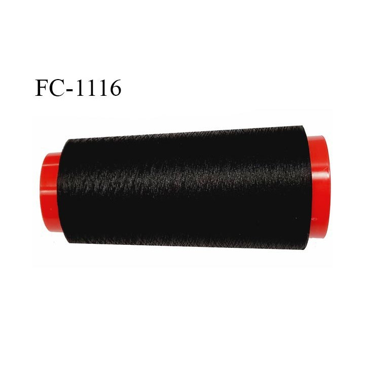 Cone 2000 mètres de fil mousse polyester texturé fil n° 80 haut de gamme couleur noir bobiné en France