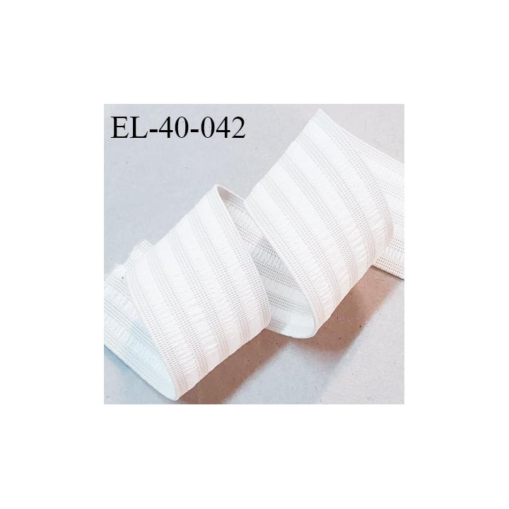 Elastique 40 mm couleur naturel haut de gamme smock séchage rapide largeur 40 mm allongement +150% prix au mètre