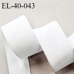 Elastique plat 40 mm couleur naturel élastique souple allongement +130% largeur 40 mm prix au mètre