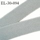 Elastique 30 mm couleur gris bonne élasticité allongement +100% largeur 30 mm prix au mètre