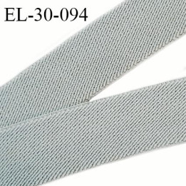 Elastique 30 mm couleur gris bonne élasticité allongement +100% largeur 30 mm prix au mètre