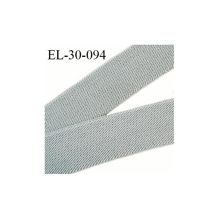 Elastique 30 mm couleur gris bonne élasticité allongement +100% largeur 30 mm prix au mètre