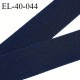 Elastique plat 40 mm couleur bleu marine brodé sur les bords bonne élasticité allongement +110% largeur 40 mm prix au mètre
