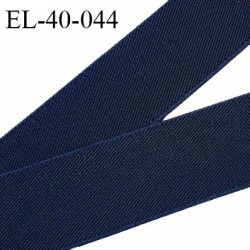 Elastique plat 40 mm couleur bleu marine brodé sur les bords bonne élasticité allongement +110% largeur 40 mm prix au mètre