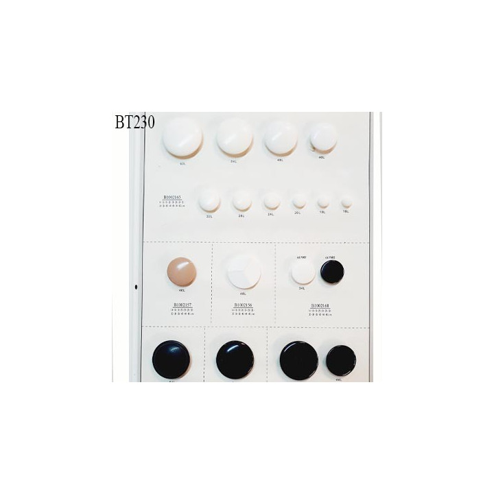 Plaque de 26 boutons couleur noir et blanc diamètre 10 à 37 mm prix pour la plaque entière