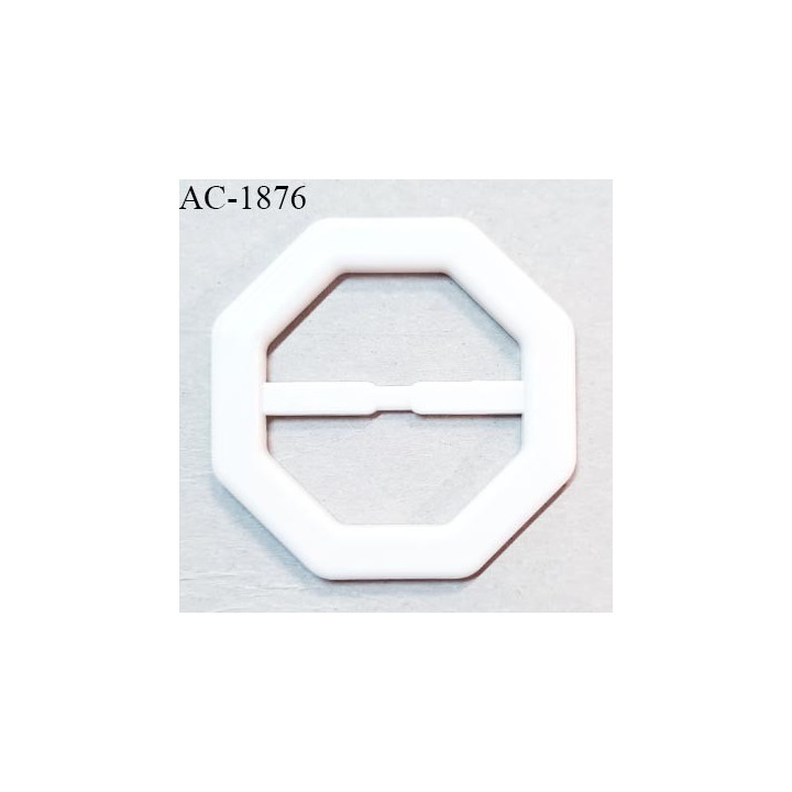 Boucle 50 mm pvc forme hexagonale couleur naturel largeur 70 mm largeur du passage pour sangles et autres 50 mm prix à l'unité