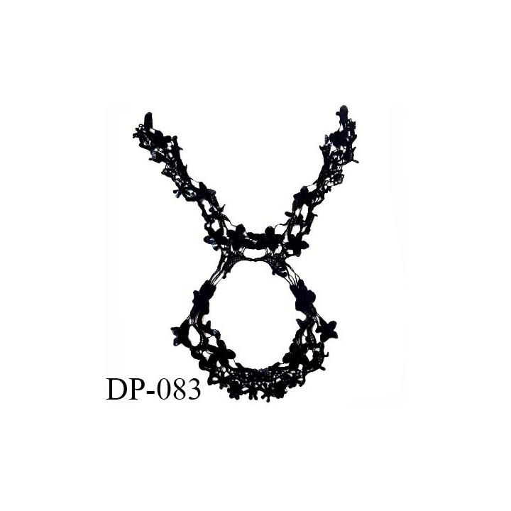 Devant plastron col guipure couleur noir largeur 22 cm hauteur 55 cm prix à l'unité