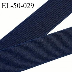Elastique plat 50 mm couleur bleu marine brodé sur les bords bonne élasticité allongement +70% largeur 50 mm prix au mètre