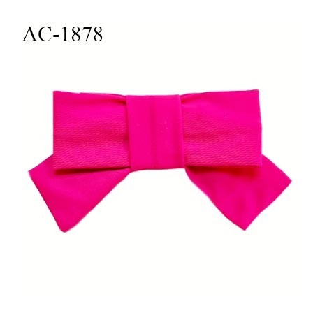 Noeud lingerie lycra couleur rose pétant haut de gamme largeur 80 mm hauteur 55 mm prix à l'unité