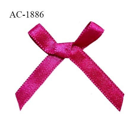 Noeud lingerie satin couleur rose fuchsia haut de gamme largeur 30 mm hauteur 40 mm prix à l'unité