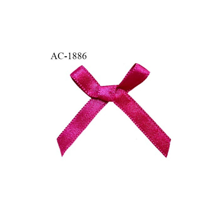 Noeud lingerie satin couleur rose fuchsia haut de gamme largeur 30 mm hauteur 40 mm prix à l'unité