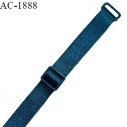 Bretelle lingerie SG 10 mm très haut de gamme couleur bleu canard brillant avec 2 barrettes longueur 17 cm prix à l'unité