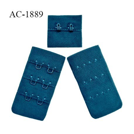 Agrafe 30 mm attache SG haut de gamme couleur bleu canard 3 rangées 2 crochets largeur 30 mm hauteur 60 mm prix à l'unité