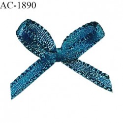 Noeud lingerie satin couleur bleu canard haut de gamme largeur 20 mm hauteur 20 mm prix à l'unité