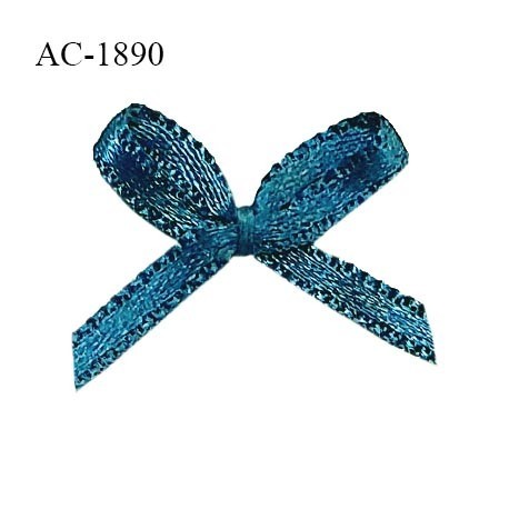 Noeud lingerie satin couleur bleu canard haut de gamme largeur 20 mm hauteur 20 mm prix à l'unité