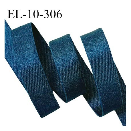 Elastique lingerie 10 mm haut de gamme couleur bleu canard brillant bonne élasticité allongement +80% prix au mètre