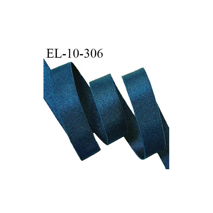 Elastique lingerie 10 mm haut de gamme couleur bleu canard brillant bonne élasticité allongement +80% prix au mètre