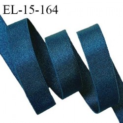 Elastique lingerie 15 mm haut de gamme couleur bleu canard brillant bonne élasticité fabriqué en France prix au mètre