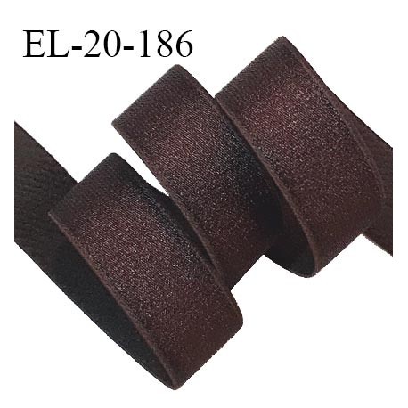 Elastique 20 mm lingerie haut de gamme couleur marron brillant bonne élasticité doux au toucher prix au mètre
