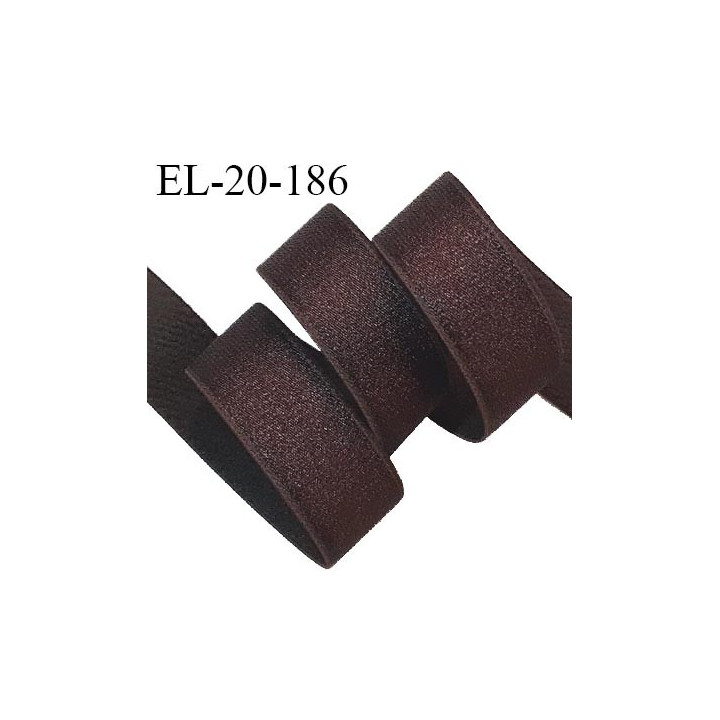 Elastique 20 mm lingerie haut de gamme couleur marron brillant bonne élasticité doux au toucher prix au mètre