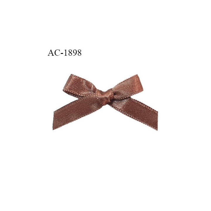 Noeud lingerie satin couleur marron cuivré haut de gamme largeur 35 mm hauteur 30 mm prix à l'unité