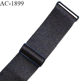 Bretelle lingerie SG 24 mm très haut de gamme couleur gris foncé brillant avec 2 barrettes longueur 18 cm prix à l'unité