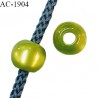 Perle stop cordon couleur vert diamètre 14 mm pour cordon de 3 mm de diamètre prix à l'unité