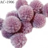 Pompon décor couleur mauve diamètre 20 mm prix à la pièce