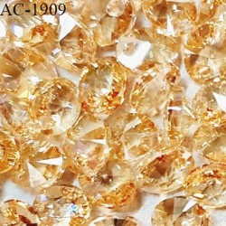 Perle accessoire décor cristal Swarovski longueur 8 mm largeur 6 mm couleur doré orangé prix à l'unité