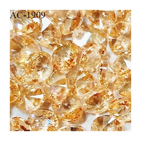 Perle accessoire décor cristal Swarovski longueur 8 mm largeur 6 mm couleur doré orangé prix à l'unité