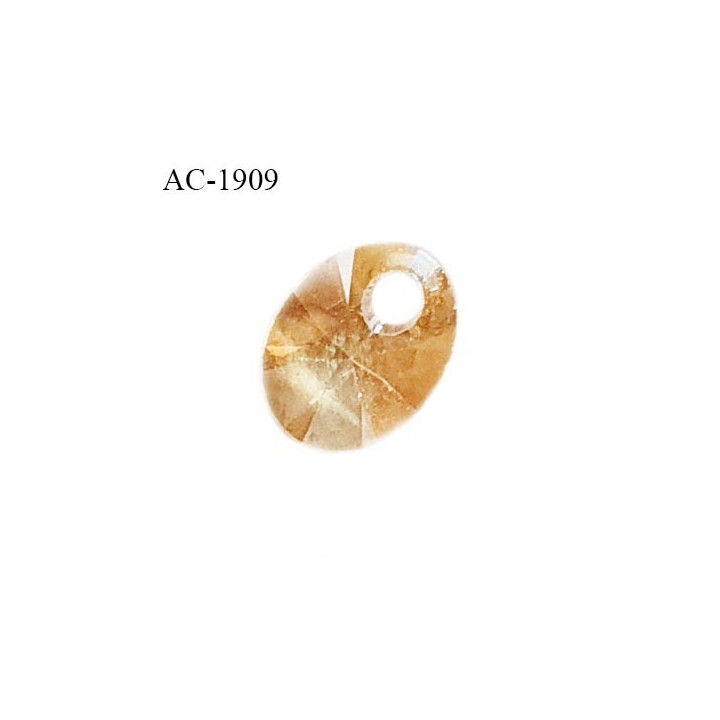 Perle accessoire décor cristal Swarovski longueur 8 mm largeur 6 mm couleur doré orangé prix à l'unité