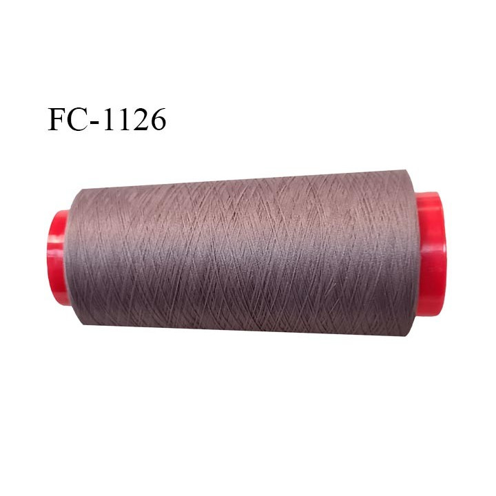 Cone 2000 m fil mousse polyester n°110 couleur bois de rose foncé longueur 2000 mètres bobiné en France