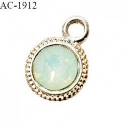 Bijou décor pendentif lingerie et autres couleur doré avec strass vert d'eau diamètre 7 mm prix à la pièce