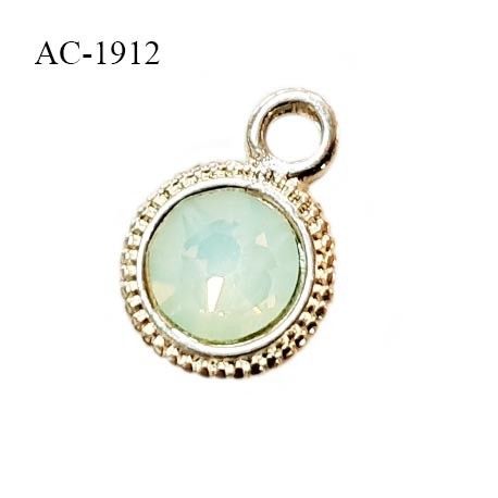 Bijou décor pendentif lingerie et autres couleur doré avec strass vert d'eau diamètre 7 mm prix à la pièce