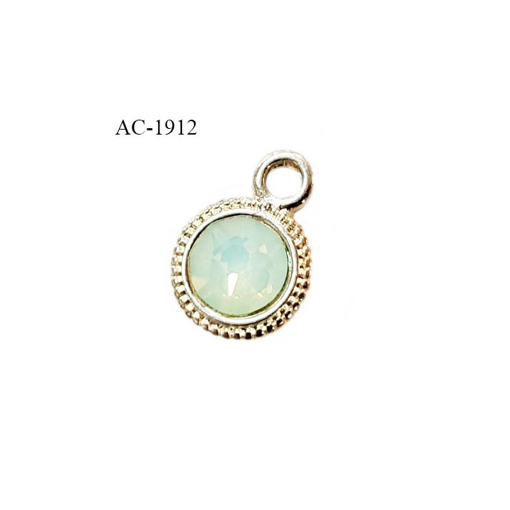 Bijou décor pendentif lingerie et autres couleur doré avec strass vert d'eau diamètre 7 mm prix à la pièce