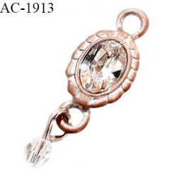 Bijou décor pendentif lingerie et autres couleur cuivre vieilli avec strass hauteur 18 mm largeur 11 mm prix à la pièce