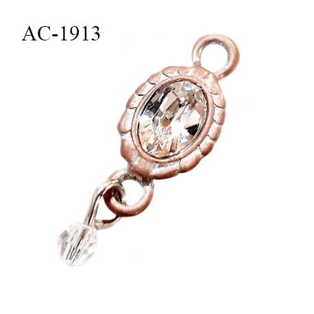 Bijou décor pendentif lingerie et autres couleur cuivre vieilli avec strass hauteur 18 mm largeur 11 mm prix à la pièce