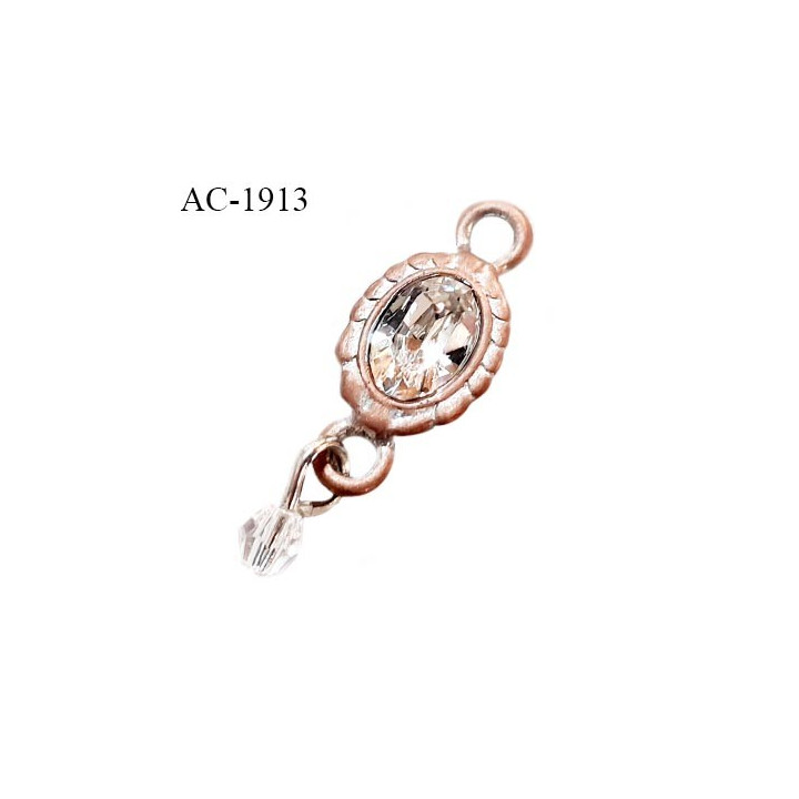 Bijou décor pendentif lingerie et autres couleur cuivre vieilli avec strass hauteur 18 mm largeur 11 mm prix à la pièce