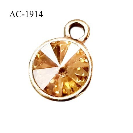 Bijou décor pendentif lingerie et autres couleur doré avec strass orange clair diamètre 8 mm prix à la pièce