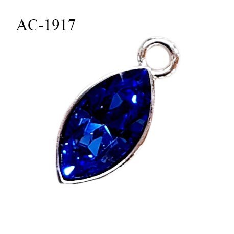 Bijou décor pendentif lingerie et autres couleur argent avec strass bleu longueur 13 mm largeur 6 mm prix à la pièce