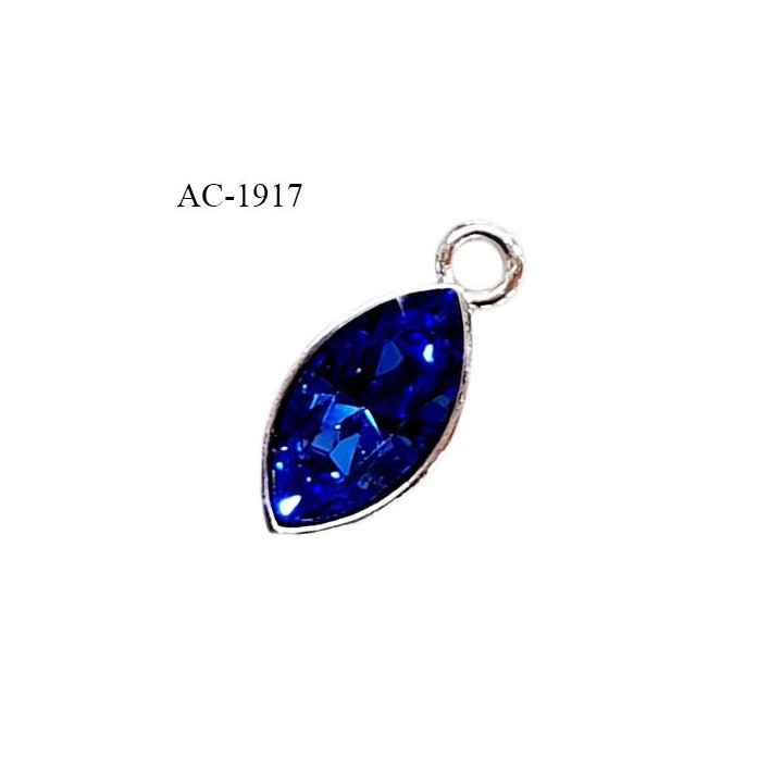Bijou décor pendentif lingerie et autres couleur argent avec strass bleu longueur 13 mm largeur 6 mm prix à la pièce