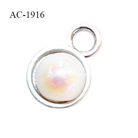 Bijou décor pendentif lingerie et autres couleur argent avec perle nacre diamètre 6 mm prix à la pièce