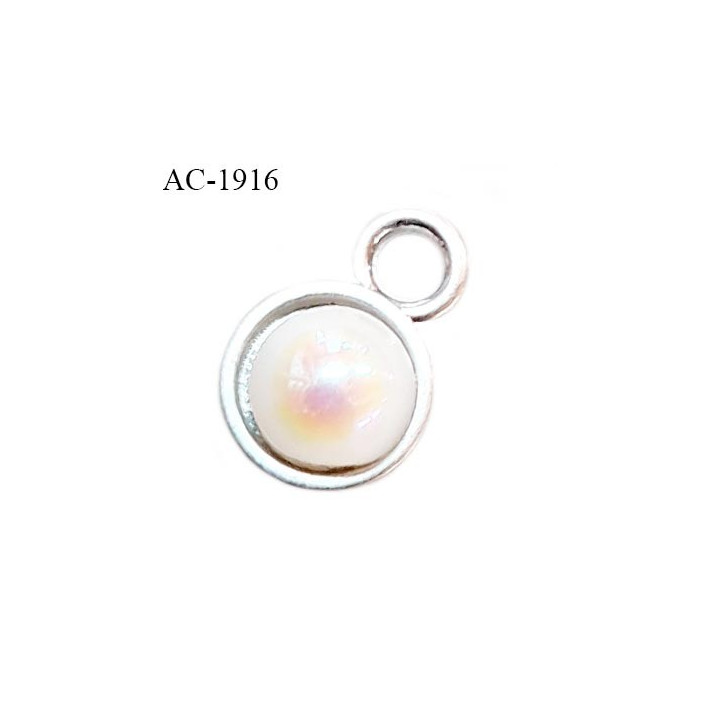 Bijou décor pendentif lingerie et autres couleur argent avec perle nacre diamètre 6 mm prix à la pièce