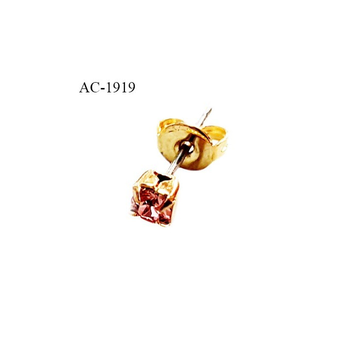 Bijou décor broche couleur doré avec strass rose largeur 3 mm longueur 15 mm prix à la pièce