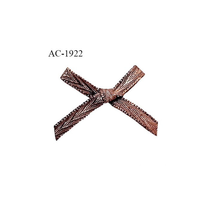 Noeud lingerie satin couleur marron avec motifs haut de gamme largeur 25 mm hauteur 20 mm prix à l'unité