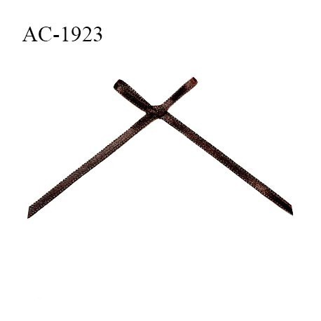 Noeud lingerie satin couleur marron avec motifs haut de gamme largeur 30 mm hauteur 55 mm prix à l'unité