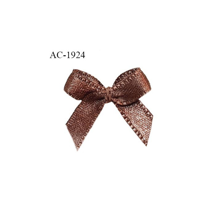 Noeud lingerie satin couleur marron cuivré haut de gamme largeur 20 mm hauteur 20 mm prix à l'unité