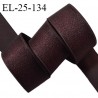 Elastique 25 mm lingerie haut de gamme couleur marron brillant bonne élasticité allongement +50% largeur 25 mm prix au mètre