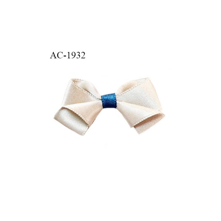 Noeud lingerie satin couleur beige et bleu haut de gamme largeur 45 mm hauteur 25 mm prix à l'unité